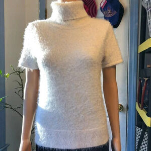 New York & Company Turtleneck Faux-fur Women Sweater Size S